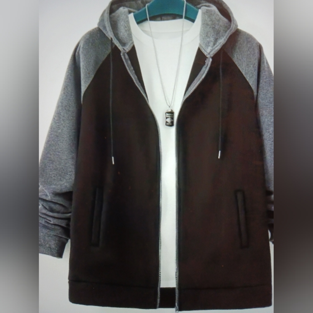 New never worn unbranded mens plus size black grey hoodie 6xl